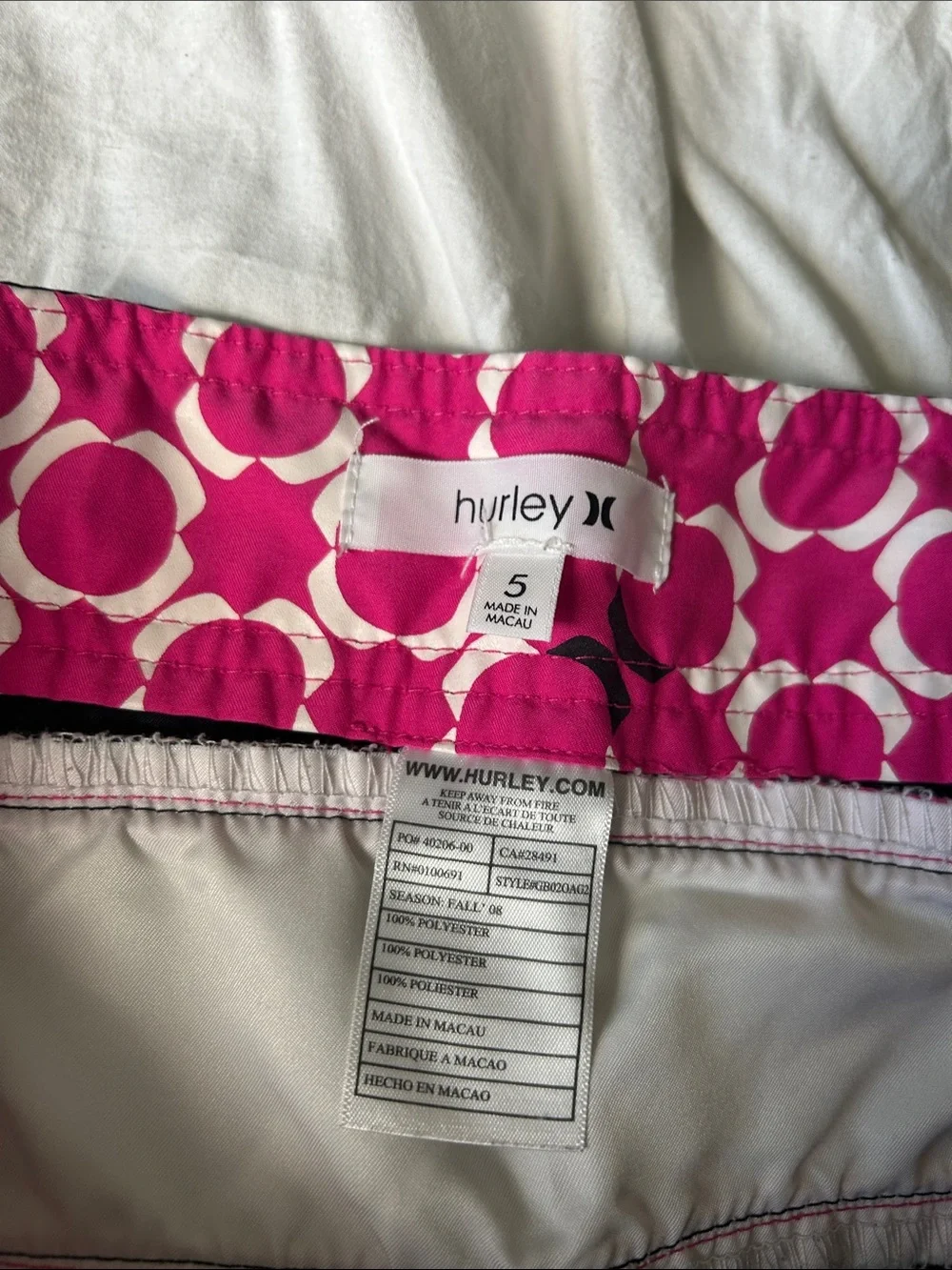 Y2K Hurley Fall 2008 Black with Pink Trim Swim Shorts